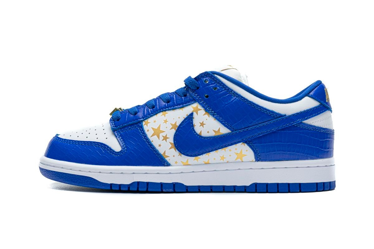Men's Supreme x SB Dunk Low Blue Stars Shoes