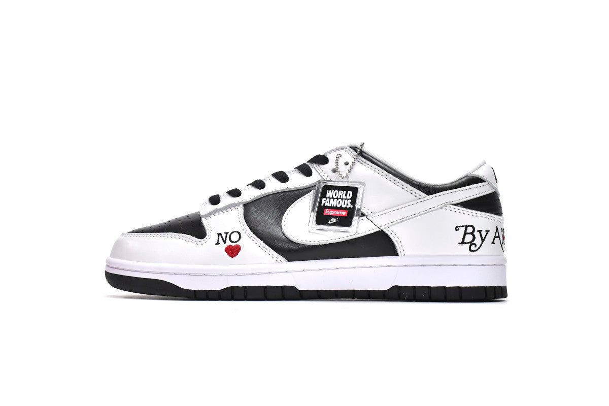 Men's Supreme x SB Dunk Low By Any Means White Shoes