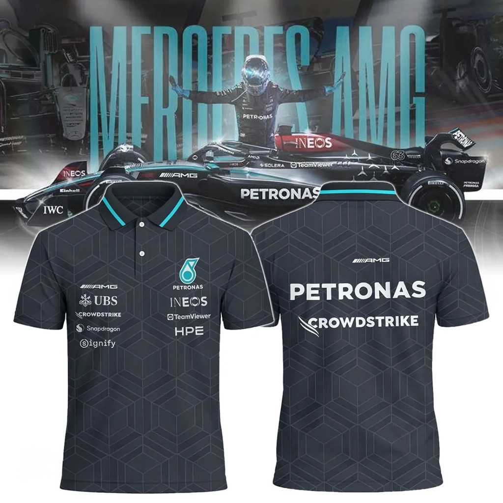 Mercedes AMG Petronas Team F1 Performance Polo Shirt Special Birthday Gifts For Dad