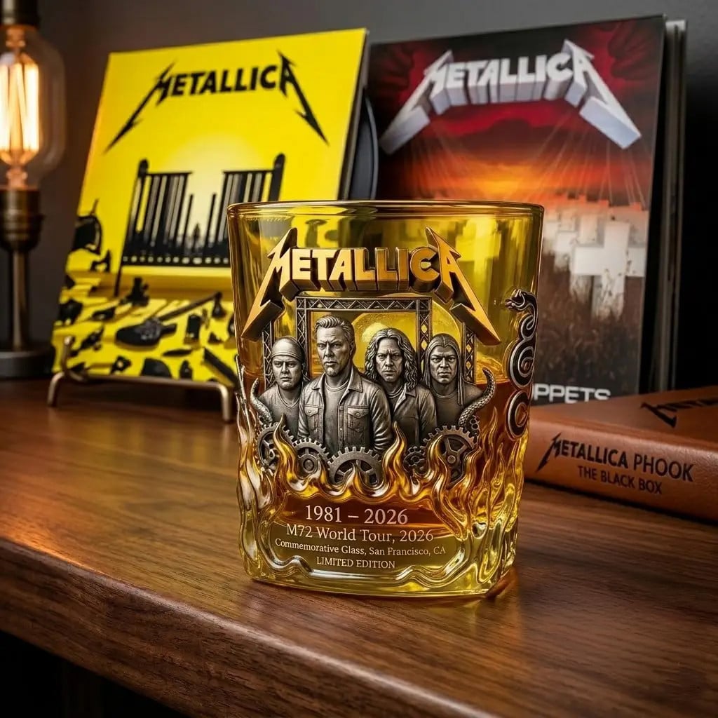 Metallica 1981 2026 M72 World Tour 2026 Commemorative Whiskey Glass Metallica Merch Fan Gifts