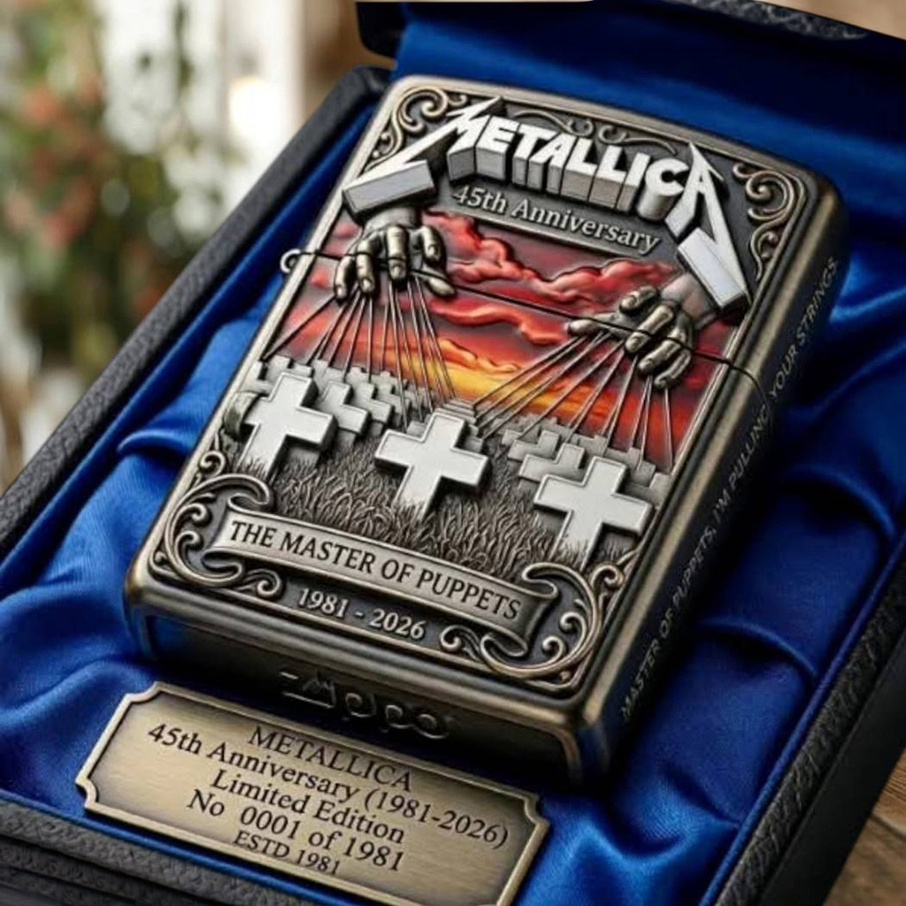 Metallica 45Th Anniversary 1981 2026 Zippo Master Of Puppets Zippo Gift For Metallica Fan