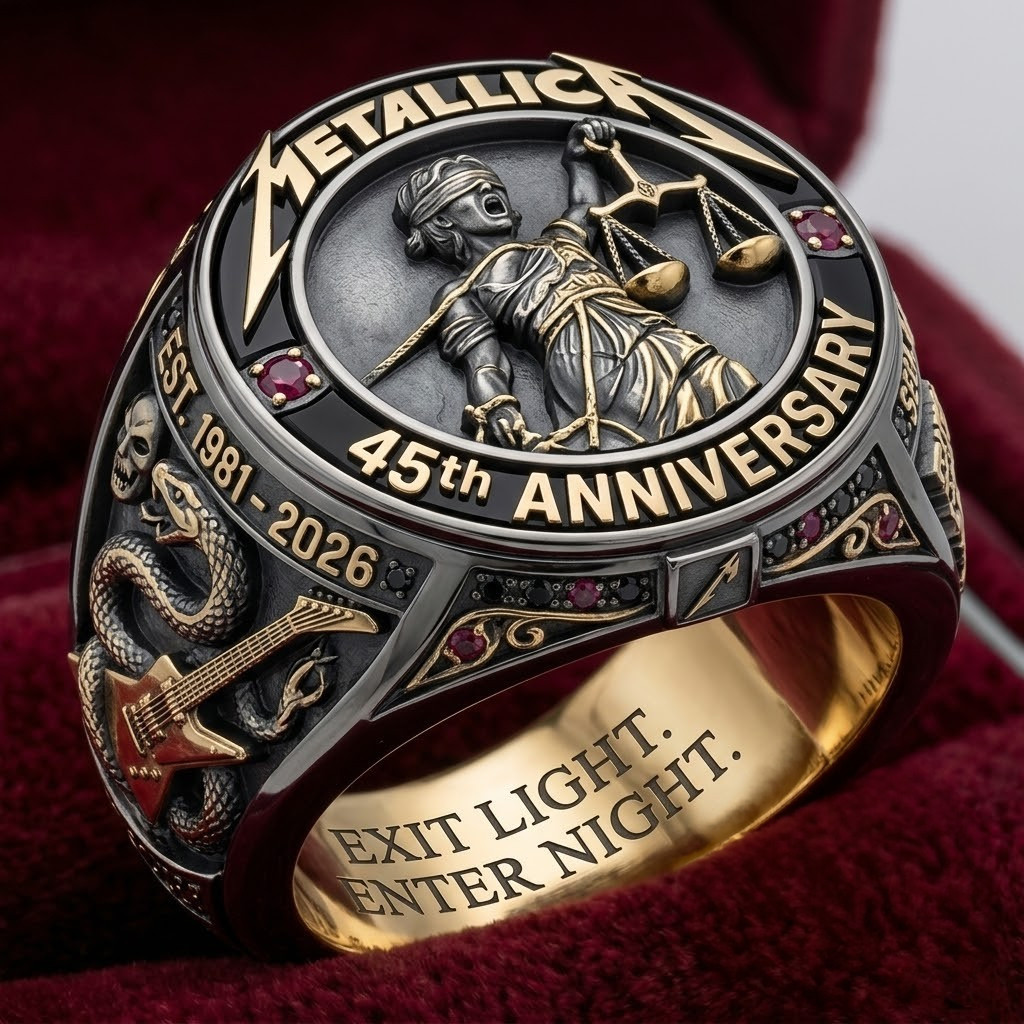 Metallica 45Th Anniversary Ring 2026 Exit Light Enter Night Ring Metallica Merch Band Fan Gifts