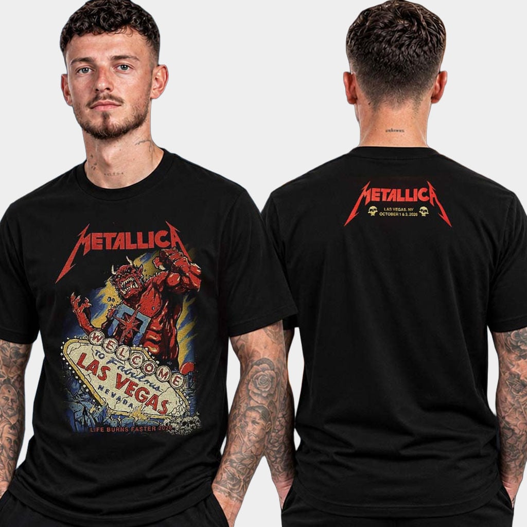 Metallica Las Vegas NV Event T-Shirt On October 1 3 2026 Tee Metallica Tour Merch Fan Gifts