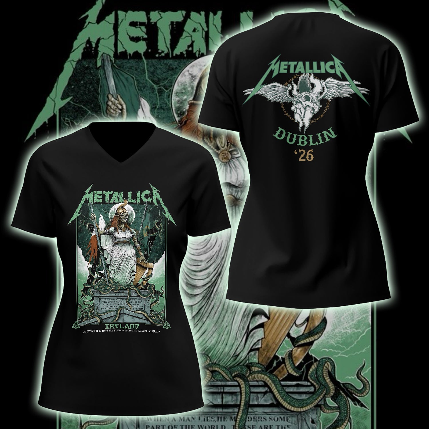 Metallica M72 Dublin 2026 V-Neck Shirt Metallica Merch Good Gift Ideas For Women