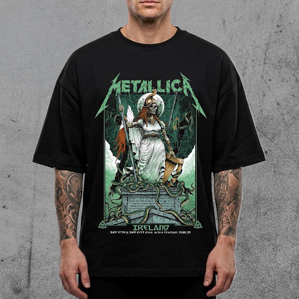Metallica M72 Dublin Ireland Poster Art by Gary Ronaldson T-Shirt 2026 Metallica Merch Fan Gift