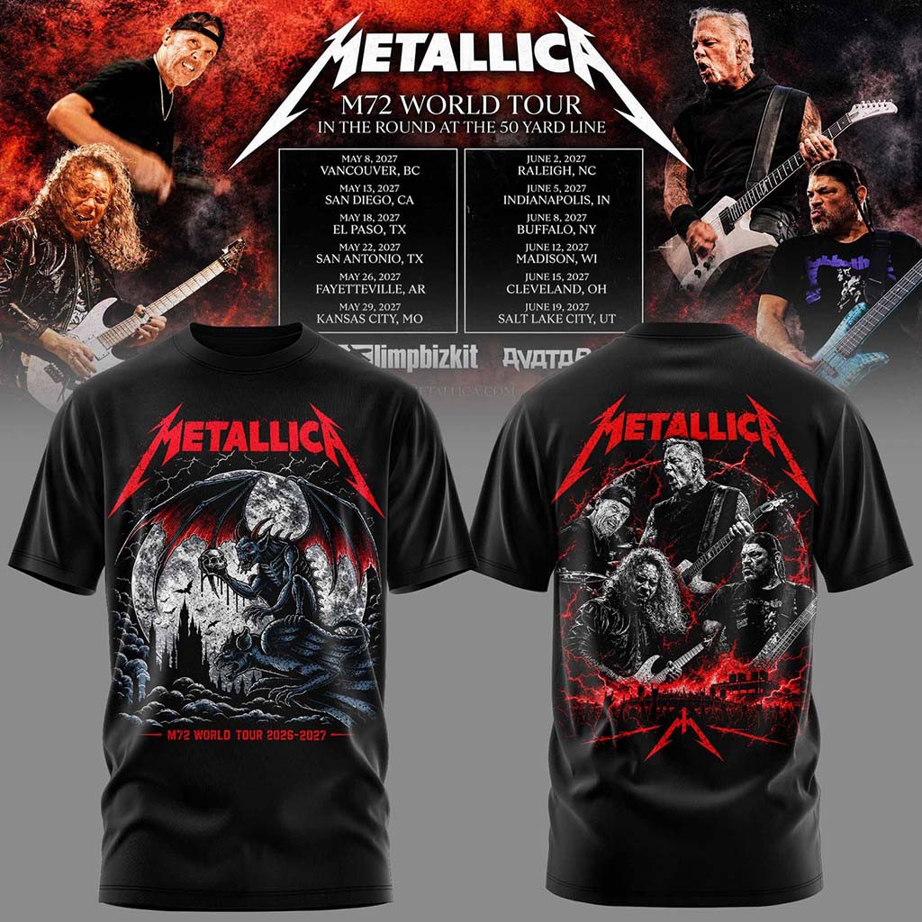 Metallica M72 World Tour 2026 2027 T-Shirt Metallica Merch Gift For Heavy Metal Fans