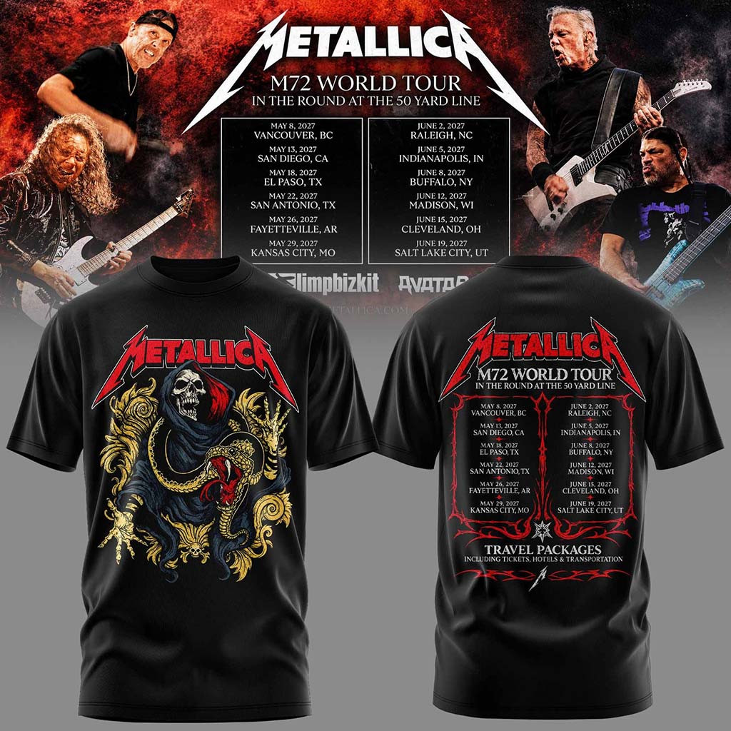 Metallica M72 World Tour 2026 2027 T-Shirt Metallica Merch Gifts For Music Nerds