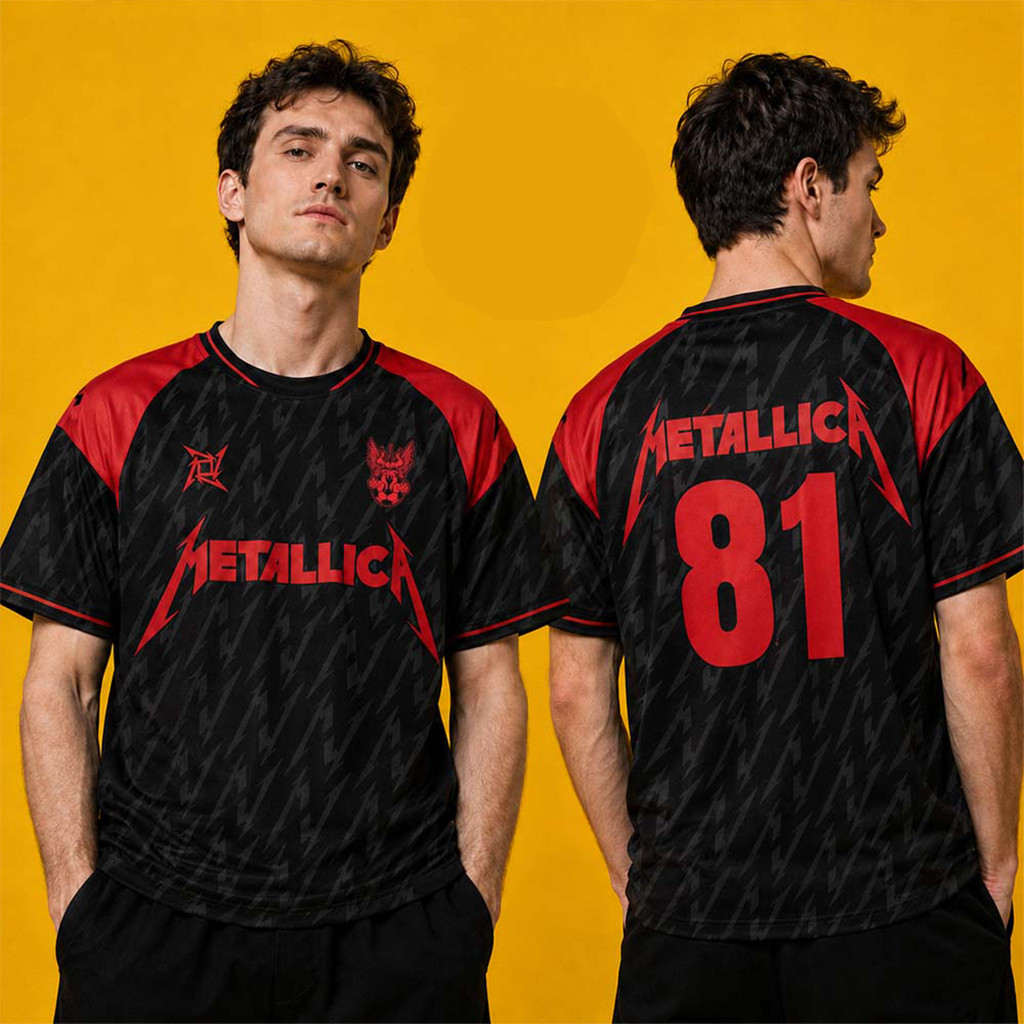 Metallica M72 World Tour 2026 Europe And UK Merchandise 81 Black And Red Jersey T-Shirt