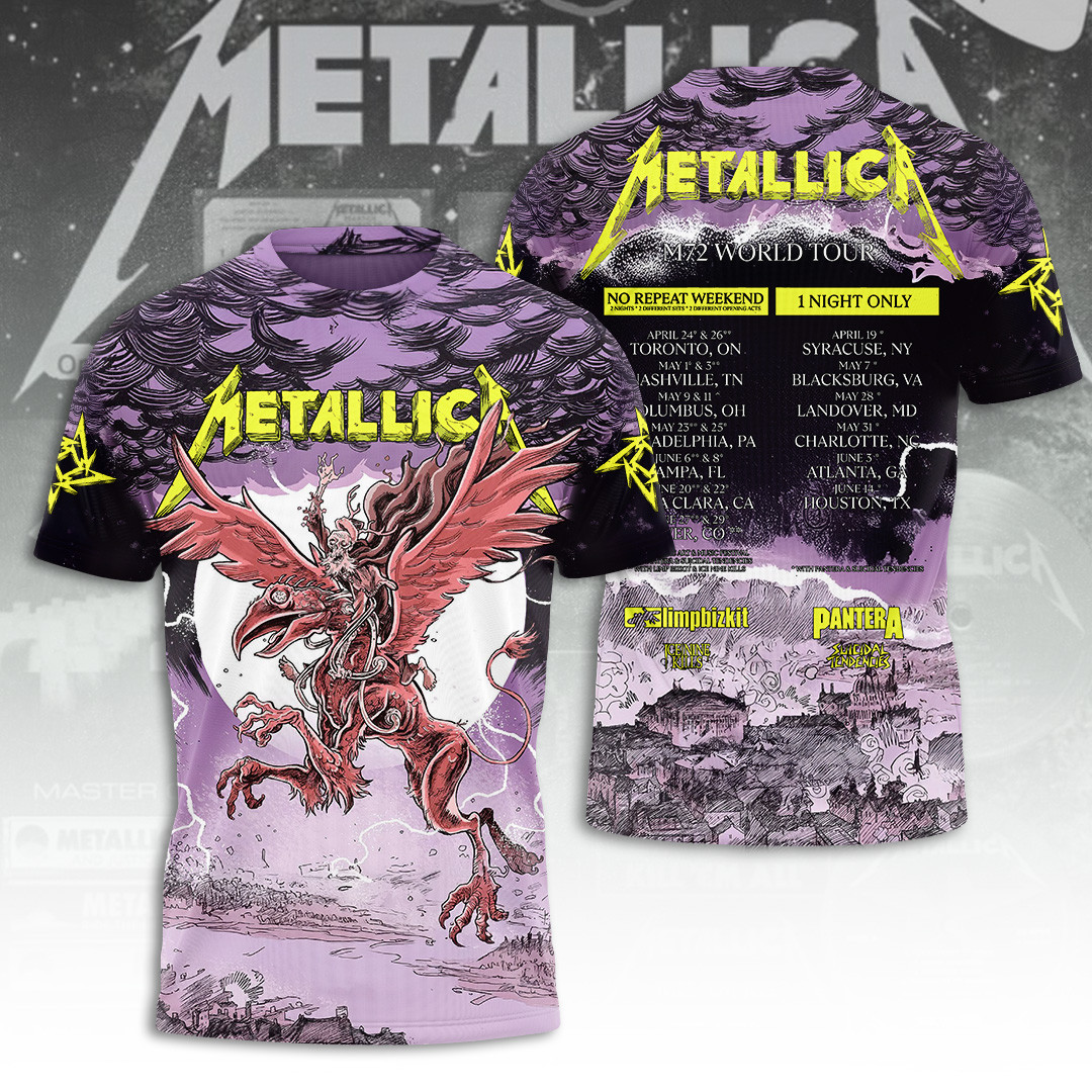 Metallica M72 World Tour T-Shirt 2026 Metallica Merch Unique Gifts For Music Lovers