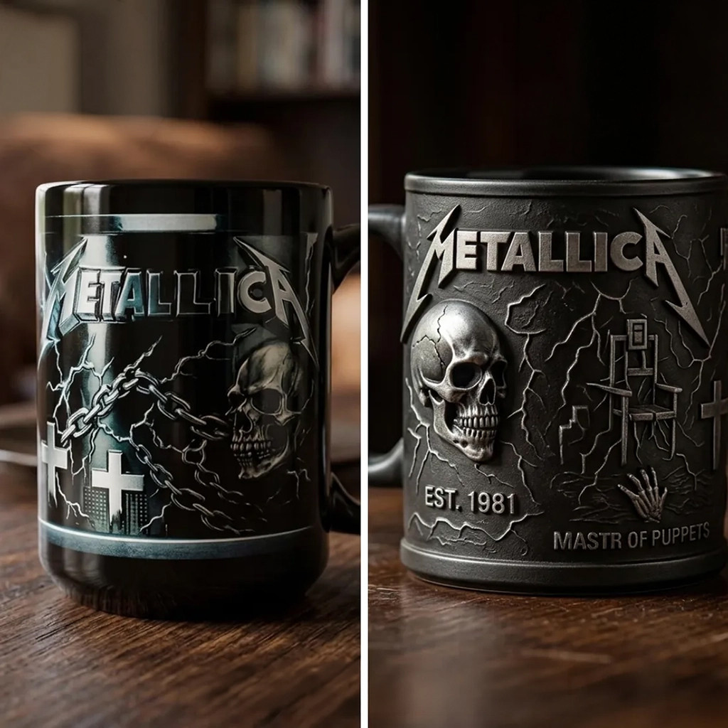 Metallica Master of Puppets Skull Collectible Mug Metallica Merch Gifts For Band Fan
