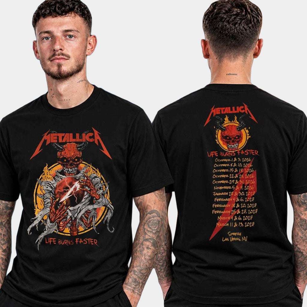 Metallica Merch Las Vegas 2026 Sphere Pop Up Shop Demon Dateback T-Shirt Gift For Metalheads