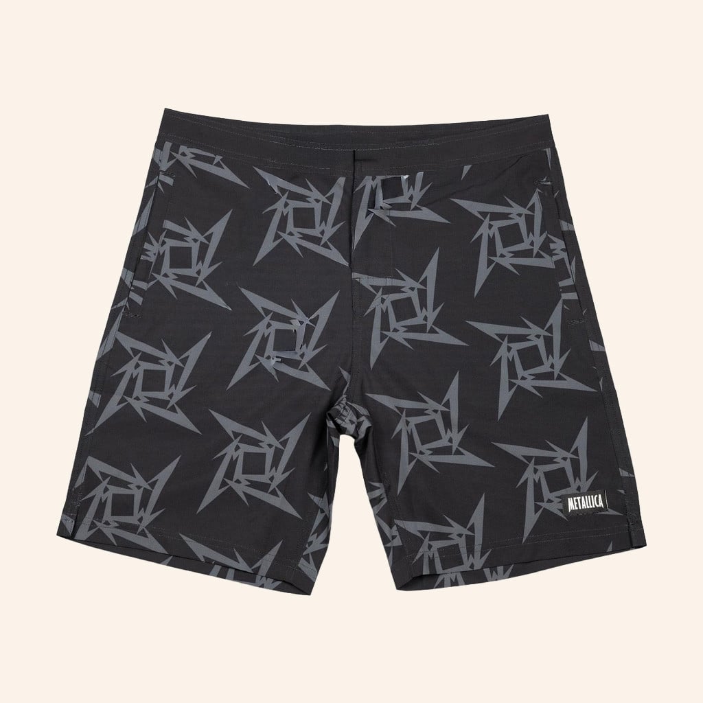 Metallica Merch Ninja Star Board Shorts Unique Gifts For Music Lovers