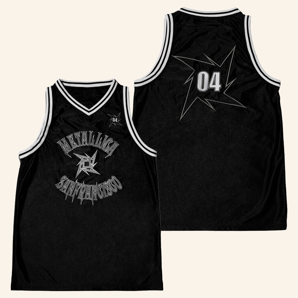 Metallica Merch San Francisco '04 Basketball Jersey Gifts For Music Lovers