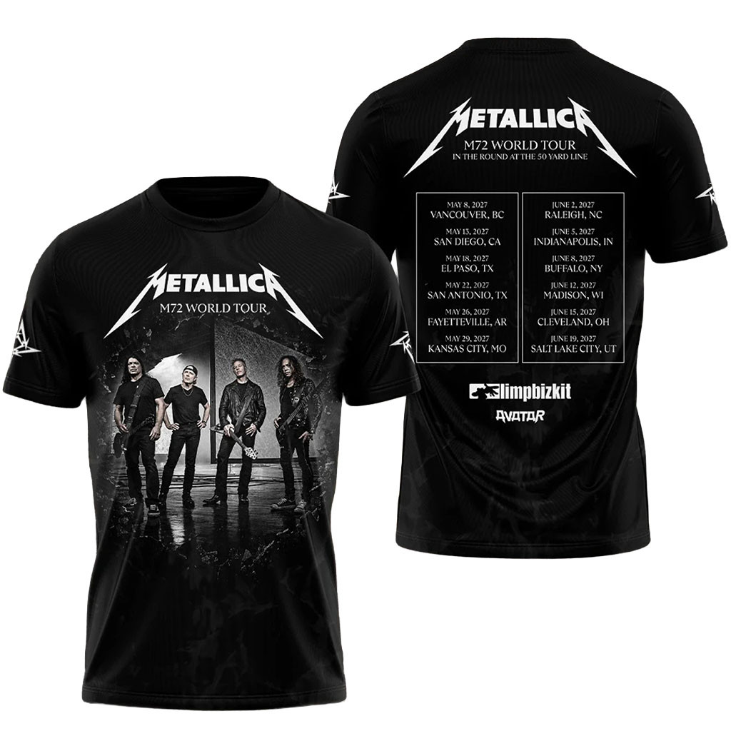 Metallica World Tour 2027 Shirt Rock Band Metallica Merch Gift Ideas For Music Lovers