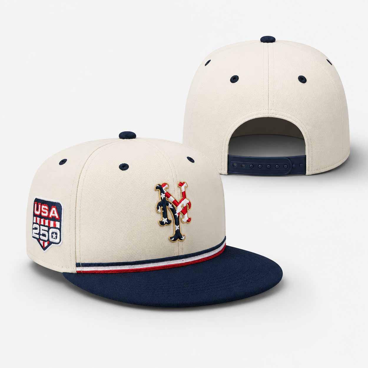 Mets USA 250th Anniversary Fourth Of July Snapback Hat