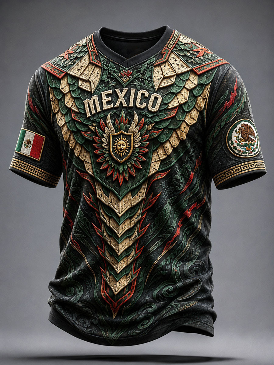 Mexico 2026 World Cup V-Neck Shirt Game Day Apparel FIFA Merch Gift For Mexico Football Fans