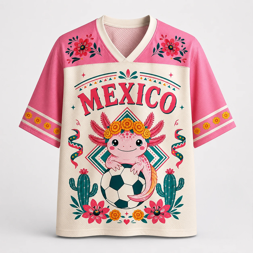 Mexico Axolotl Fiesta FIFA World Cup 2026 Soccer Jersey Mexico Football Game Day Apparel