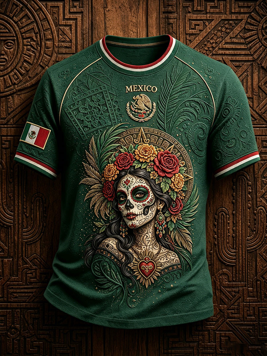Mexico FIFA World Cup 2026 Merch La Catrina Art T-Shirt Mens Game Day Apparel Gift For Fans