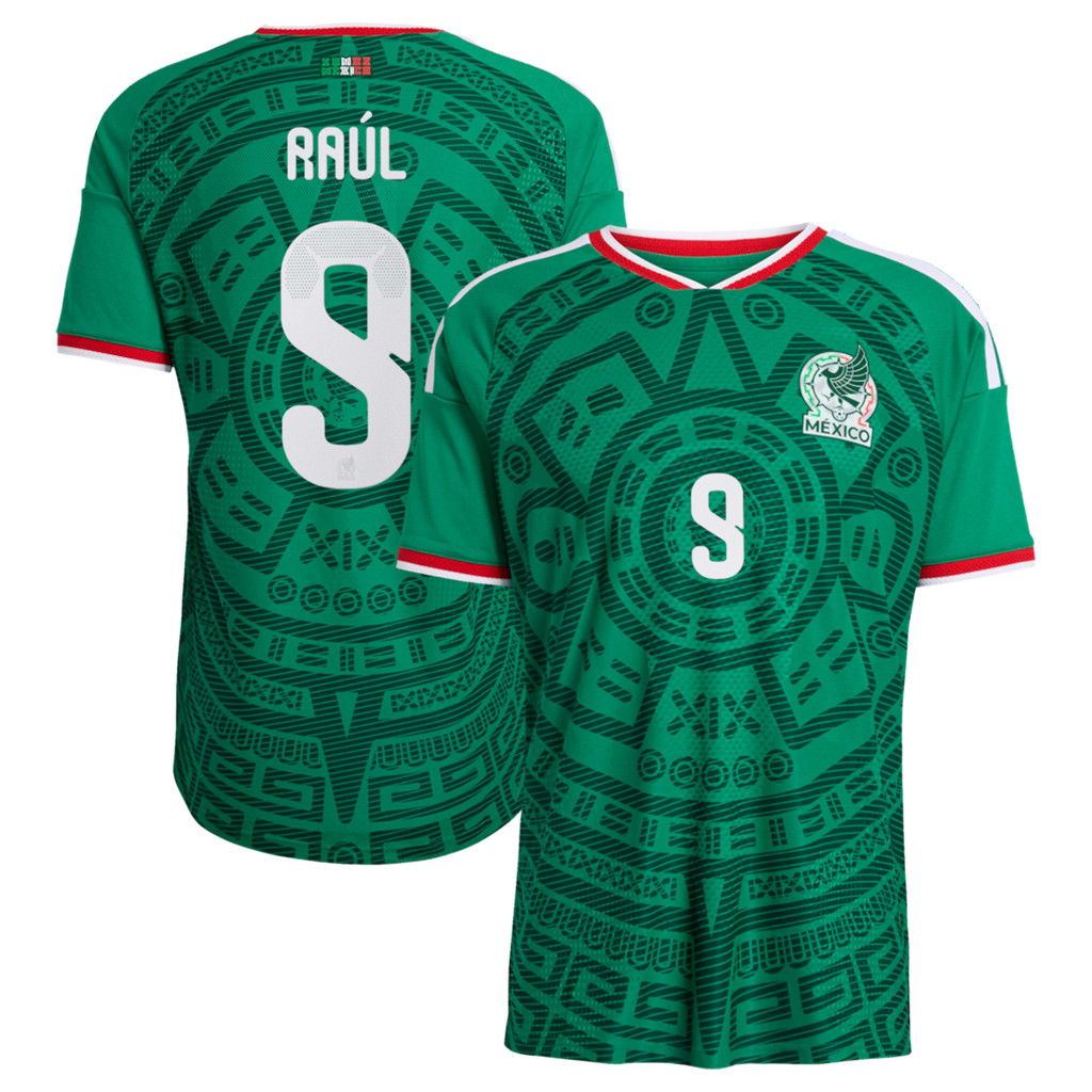 Mexico FIFA World Cup 2026 Merch Raul Jimenez #9 Mexico National Team 2026 Home Jersey Green