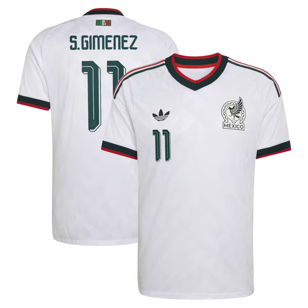 Mexico FIFA World Cup 2026 Merch Santiago Gimenez #11 Mexico National Team 2026 V-Neck Shirt