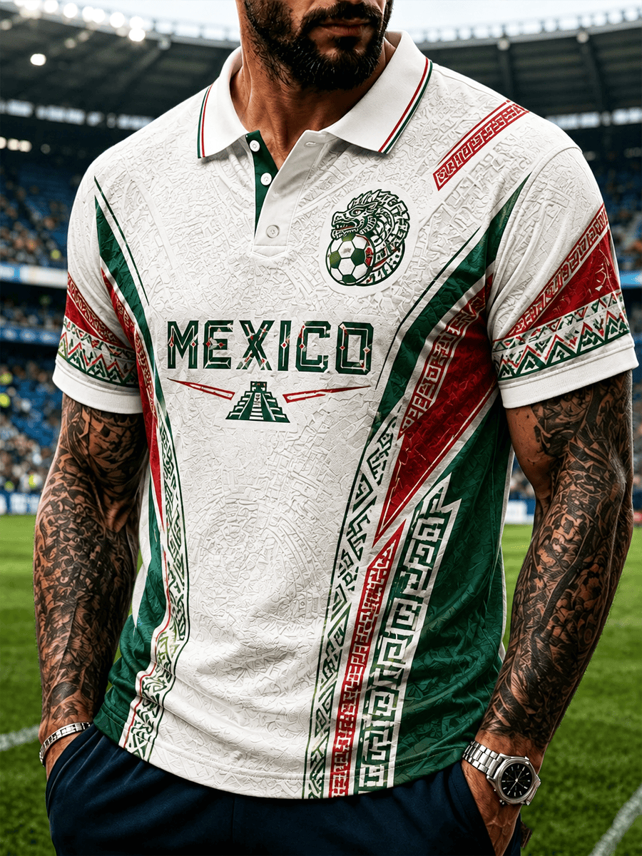 Mexico FIFA World Cup 2026 Polo Shirt Men's Match Day Outfits Gift For Mexico Football Fans