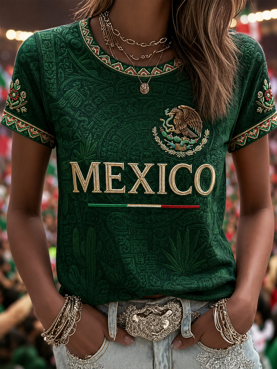 Mexico FIFA World Cup 2026 T-Shirt Women's Game Day Shirt Mexico Team Merch Football Fan Gifts