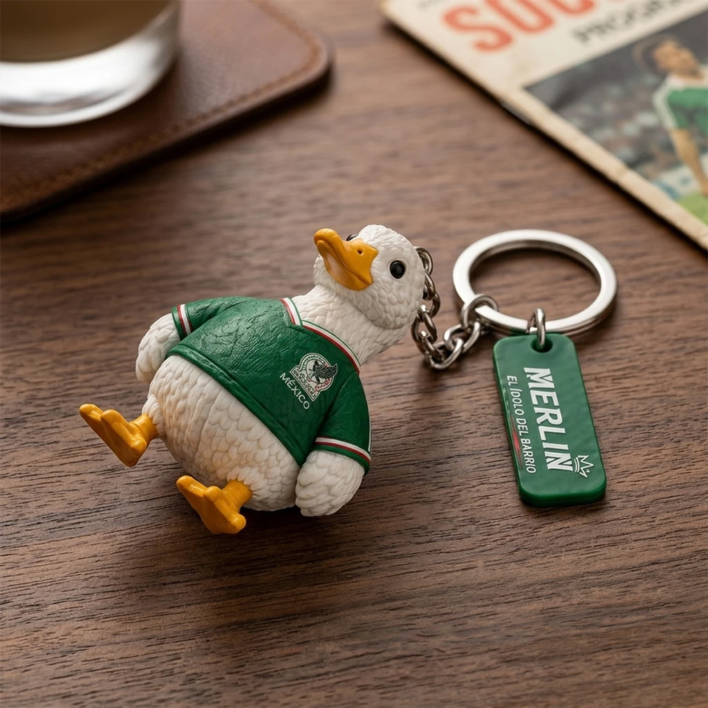 Mexico World Cup 2026 Merch Merlin The Duck Mexico 2026 Viral Mascot Keychain Gift For Fans