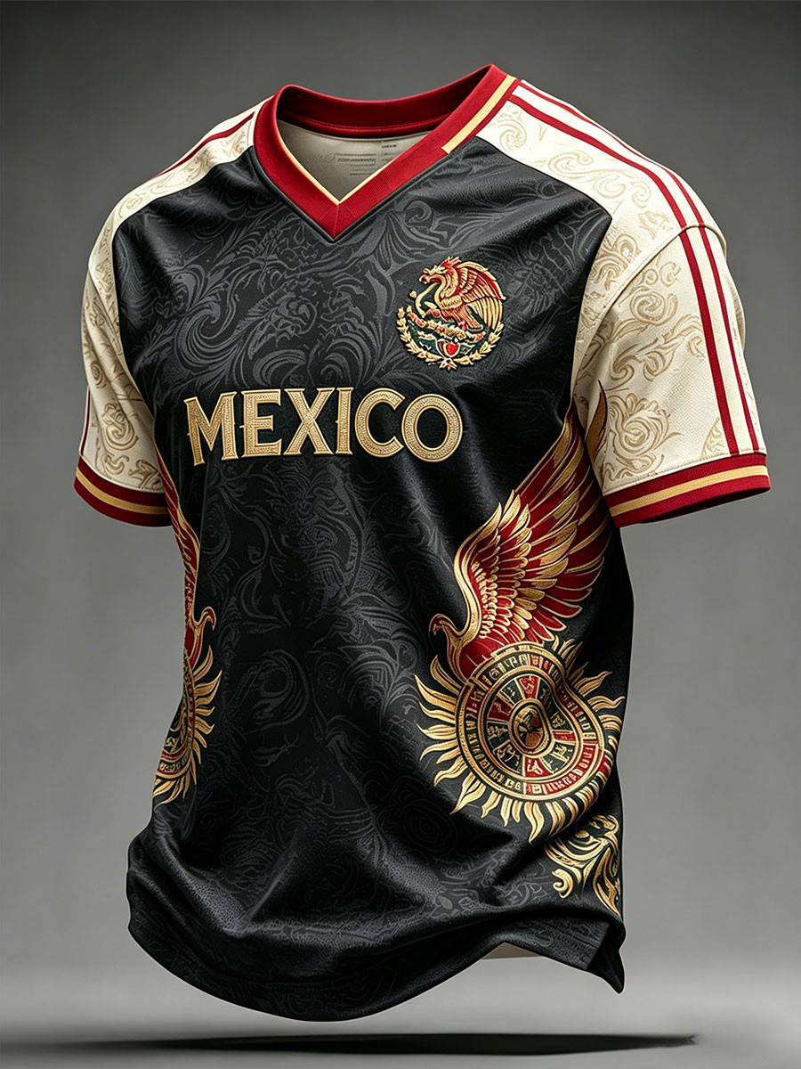 Mexico World Cup 2026 V-Neck T-Shirt Game Day Outfits Mexico Team Fan Apparel Present For Him