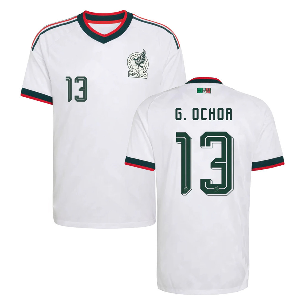 Mexico World Cup Merch #13 G Ochoa Match Away Jersey 2026 Mexico National Team Merch White