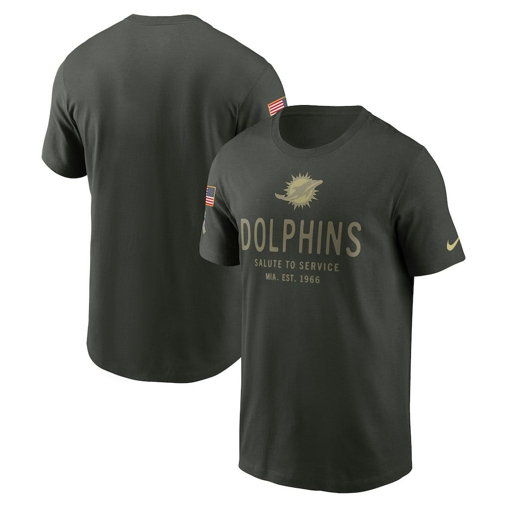 Miami Dolphins 2025 Salute to Service Sideline Primary Edge Dri-FIT T-Shirt - Forest Green