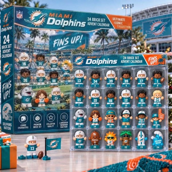 Miami Dolphins 2026 Christmas Advent Calendar Holiday Ornaments Miami Dolphins Merch Fan Gifts - Image 2