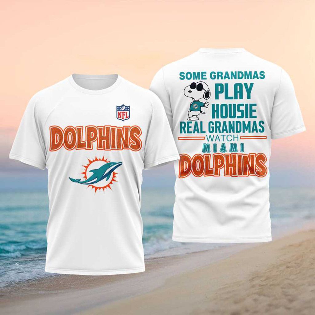 Miami Dolphins Merch 2026 Real Grandmas Watch Miami Dolphins Shirt Gift For Football Fans