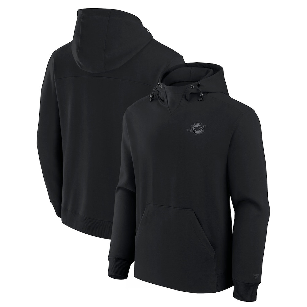 Miami Dolphins Merch - Unisex Fanatics Front Office Tonal Hoodie, Black - Christmas Gifts For Football Fans