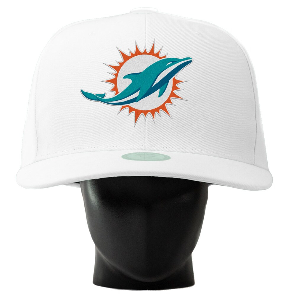 Miami Dolphins Merch - Unisex Noggin Boss Oversized Hat, White - American Football Gifts