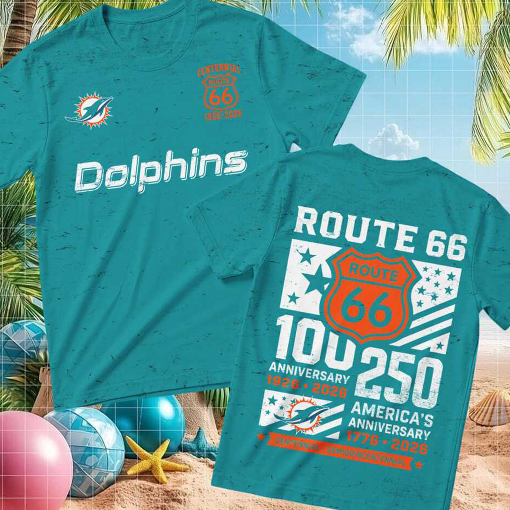Miami Football Route 66 Anniversary Shirt Miami Dolphins Merch Presents For Football Fans