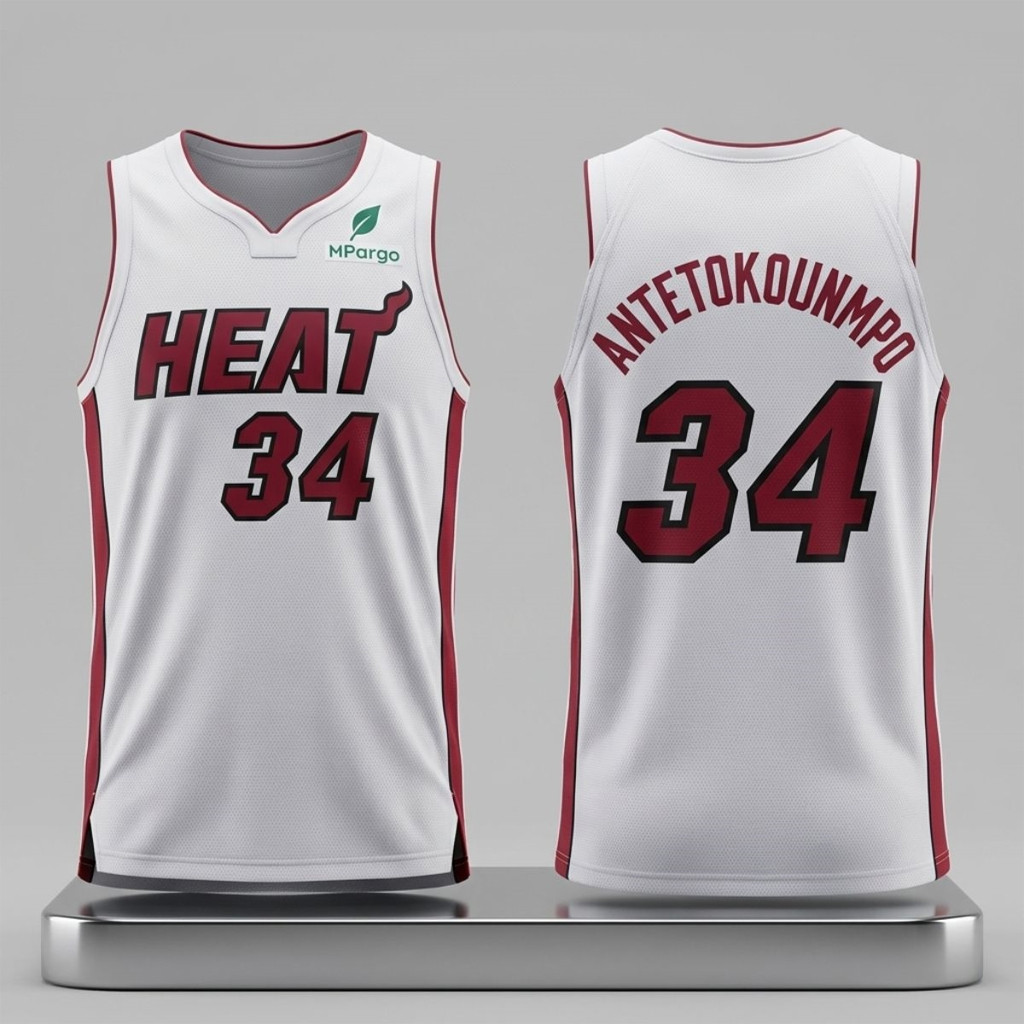 Miami Heat Merch 2026 Giannis Antetokounmpo #34 Miami Heat Jersey Basketball Fan Gifts Ideas