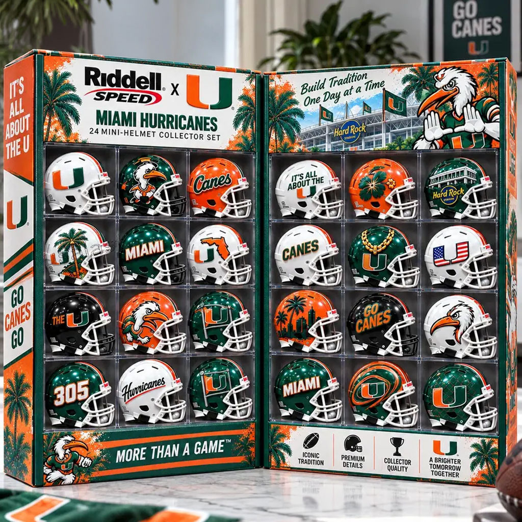 Miami Hurricanes Advent Calendar 2026 Xmas Tree Ornament Hurricanes Merch Football Lover Gifts