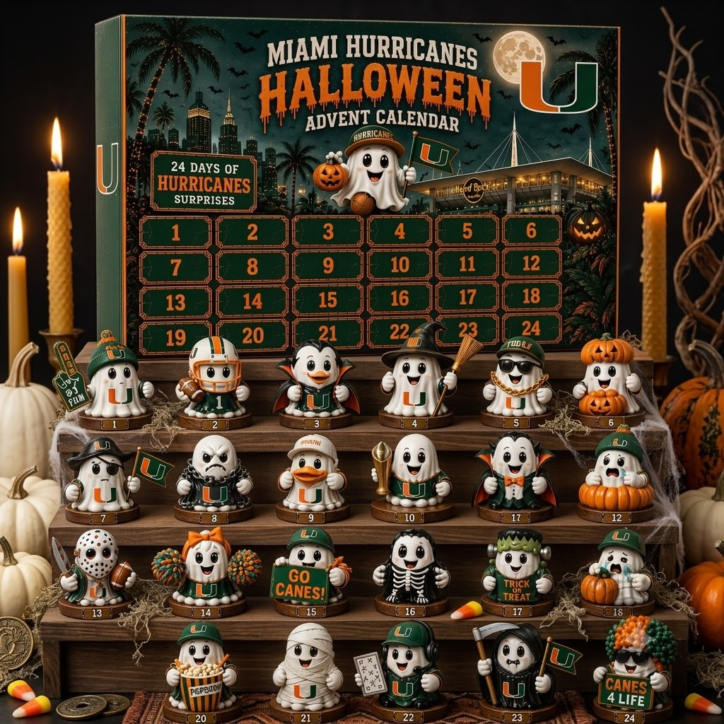 Miami Hurricanes Halloween Advent Calendar Hurricanes Merch Gifts For Football Fan