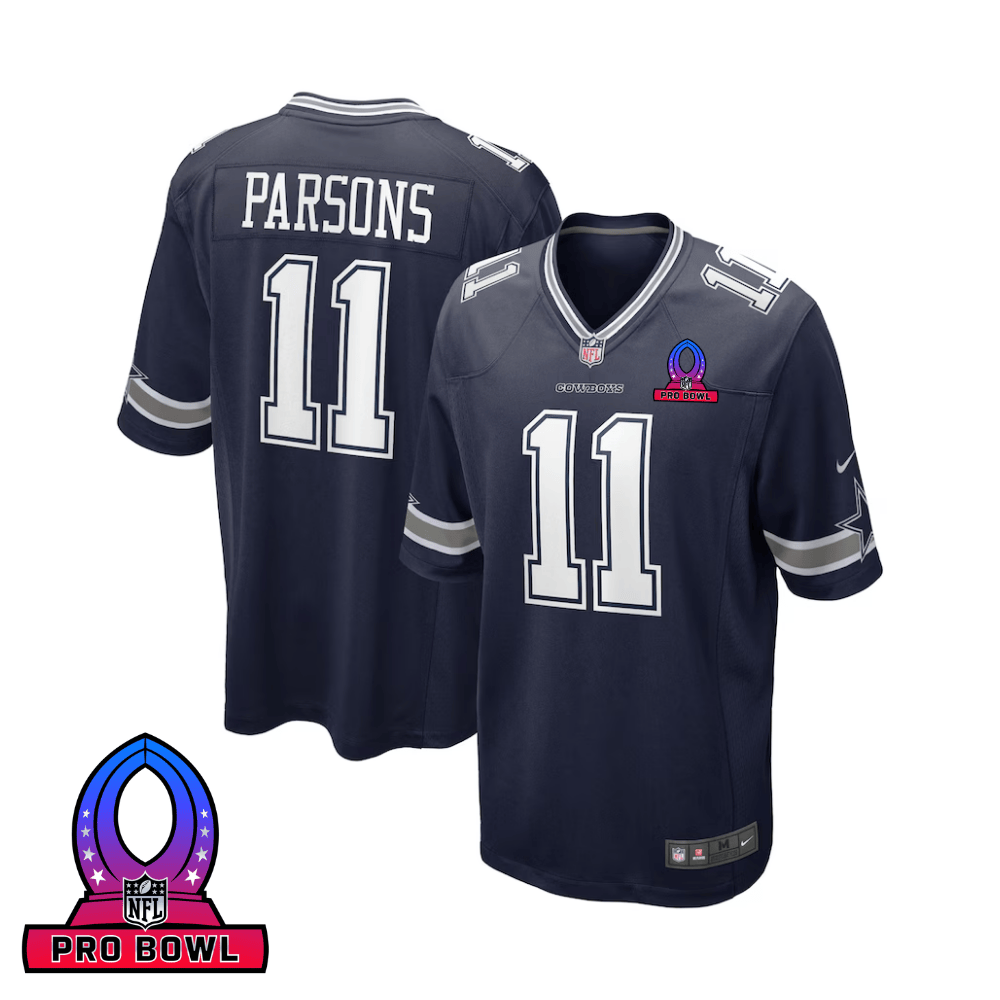 Micah Parsons Dallas Cowboys 2025 Pro Bowl Patch Game Men Jersey - Navy