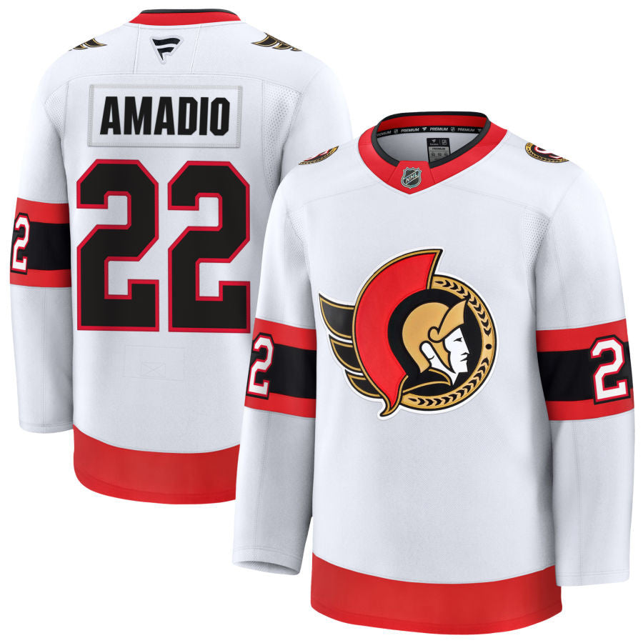 Michael Amadio Ottawa Senators 2025 Away Jersey - White 1 Michael Amadio Ottawa Senators 2025 Away Jersey - White