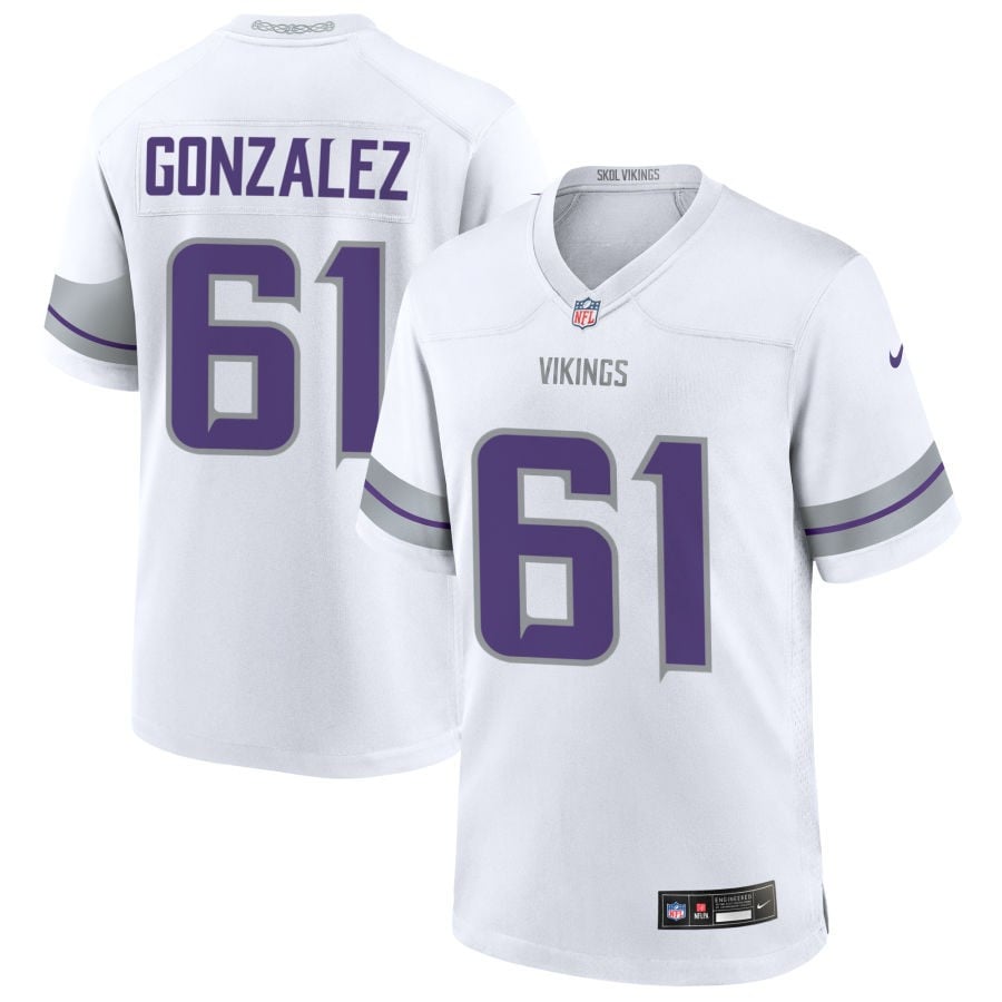 Michael Gonzalez Minnesota Vikings 2025 Alternate Game Jersey - White