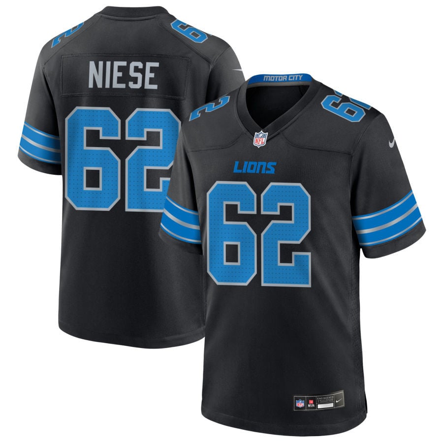Michael Niese Detroit Lions 2025 Alternate Game Jersey - Black