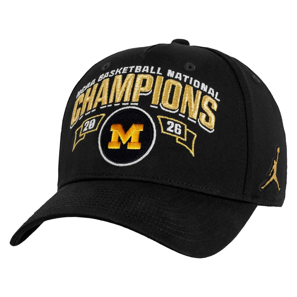 Michigan National Champions Hat 2026 Michigan Wolverines National Champions Merch Locker Room Cap Black - Image 2