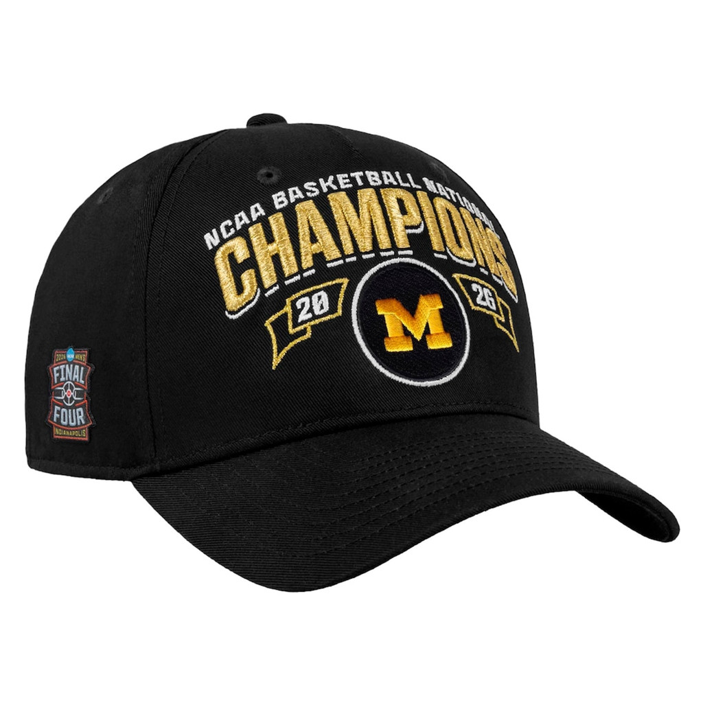 Michigan National Champions Hat 2026 Michigan Wolverines National Champions Merch Locker Room Cap Black