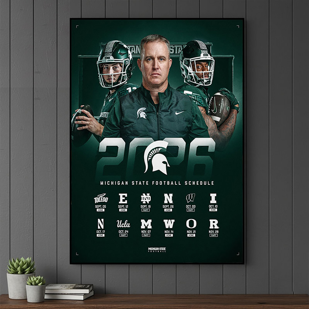 Michigan State Spartans Football Regular Season 2026 Schedule Poster Spartans Merch Fan Gifts