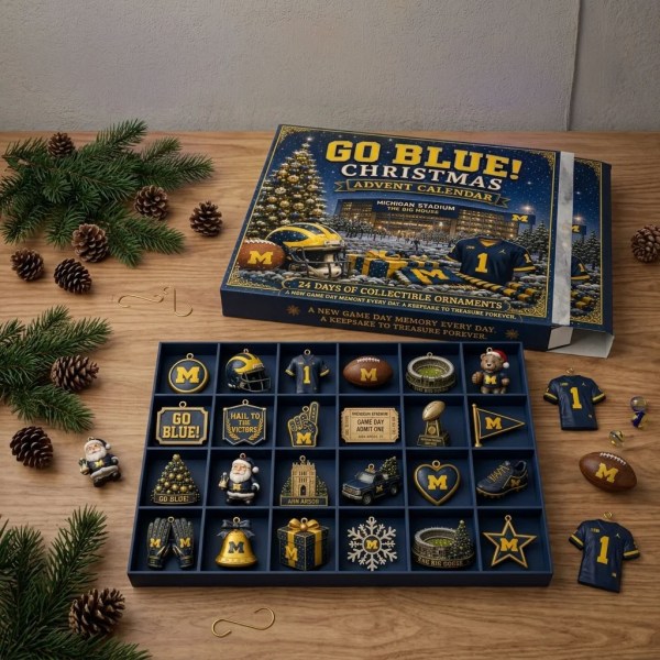 Michigan Wolverines Go Blue 24-Day Christmas Advent Calendar Wolverines Merch Football Fan Gift - Image 2
