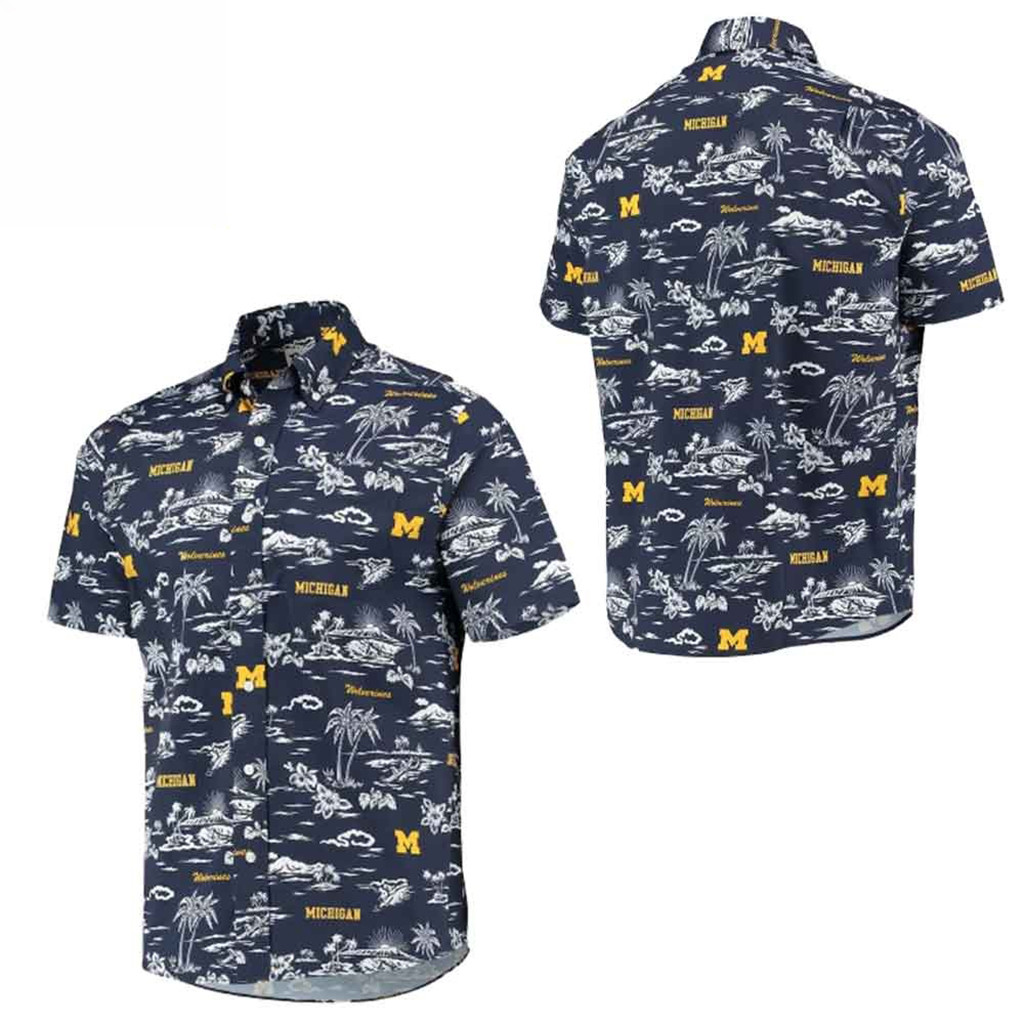 Michigan Wolverines Reyn Spooner Hawaiian Shirt 2026 Wolverines Merch Father's Day Gift