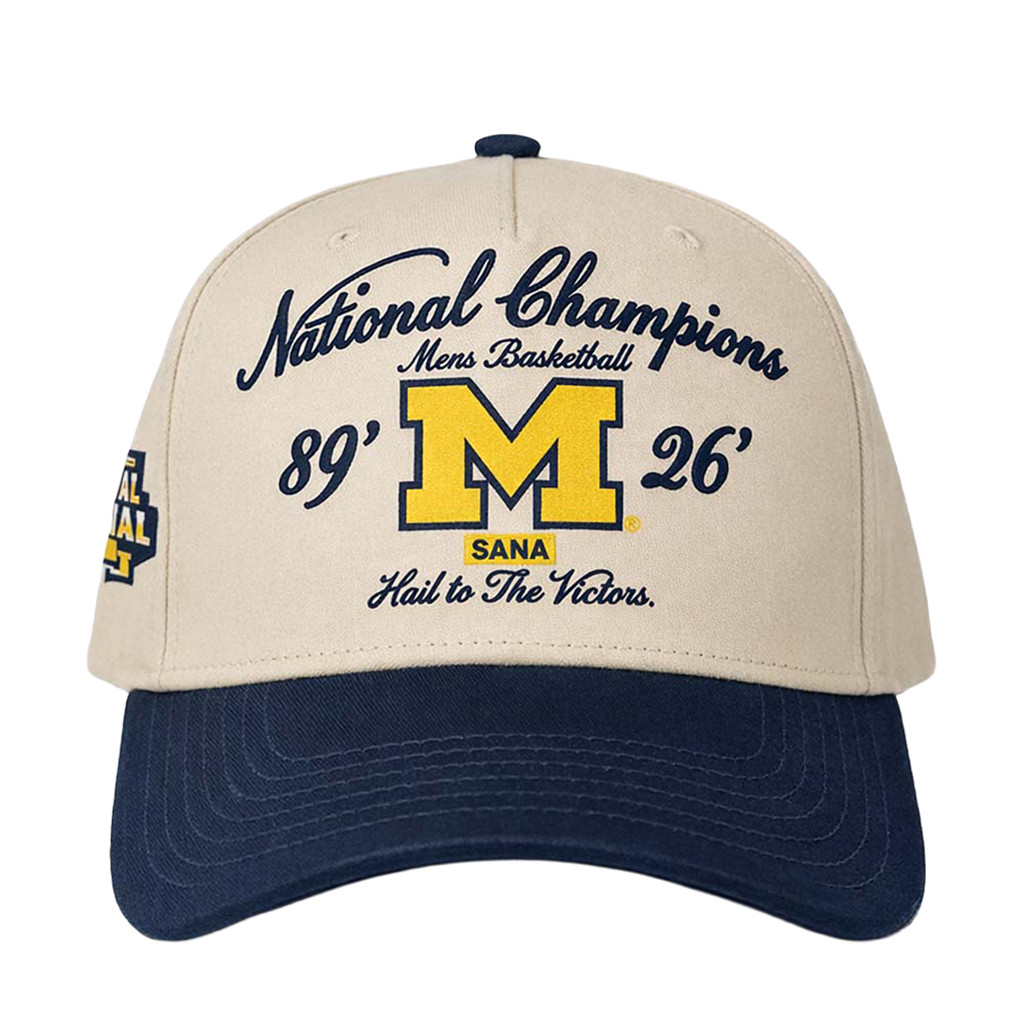 Michigan Wolverines X SANA 2026 Men’s Basketball National Champions Hat Fan Merch Gifts