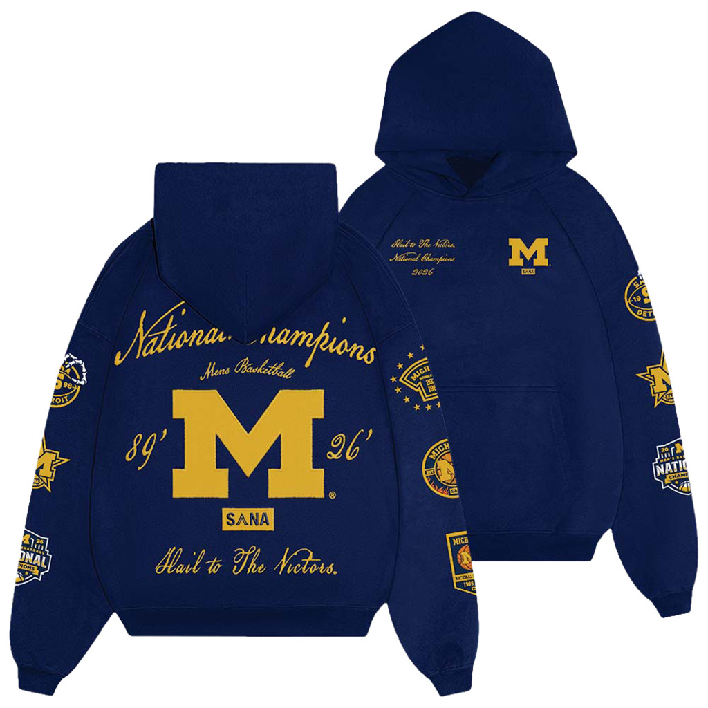 Michigan Wolverines X SANA 2026 Men’s Basketball National Champions Hoodie Fan Merch