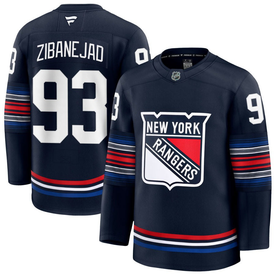 Mika Zibanejad New York Rangers 2025 Alternate Premium Navy Jersey 1 Mika Zibanejad New York Rangers 2025 Alternate Premium Navy Jersey